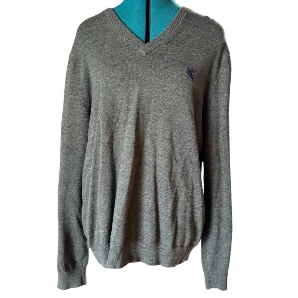 Express V‑Neck Sweater - Gray, Large (L)